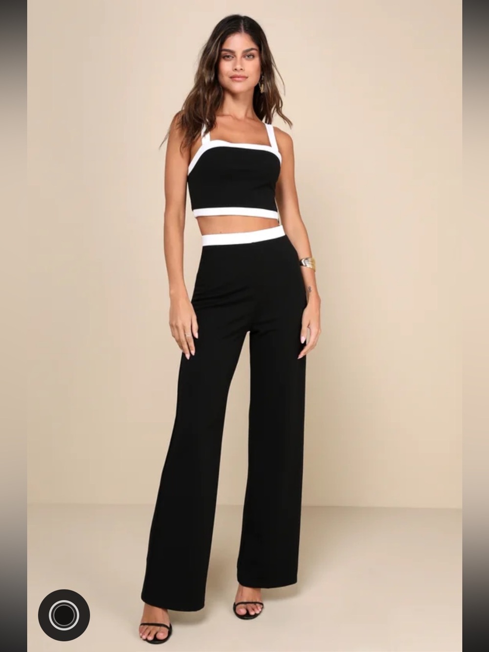 NEW WITH TAGS Set for Perfection Black Color Block
Two-Piece Jumpsuit